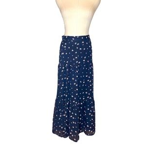 Vintage Ichi Skirt Ladies XS Tiered Floral Ruffled Pleated Feminine Cottagecore